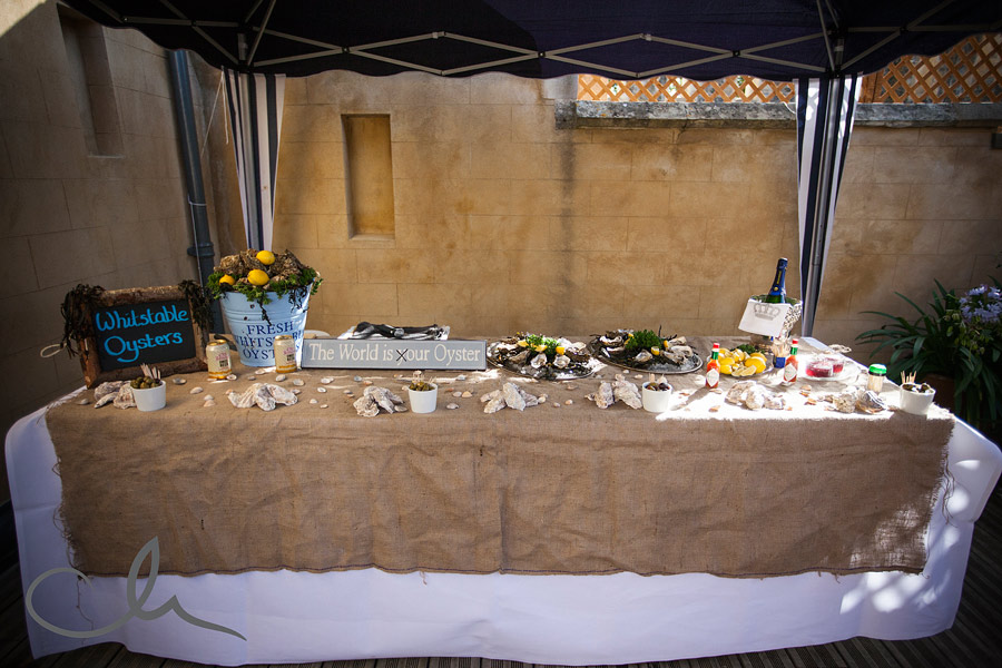 Oysters at Wedding Celebrations at Whitstable Castle Kent