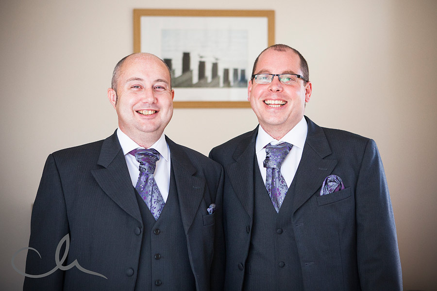 Groom and best man getting ready in Whitstable
