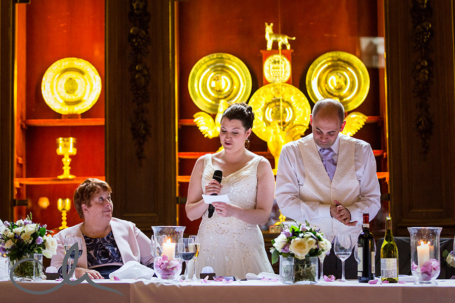 Skinners Hall London Wedding Photography - the bride gives her speech