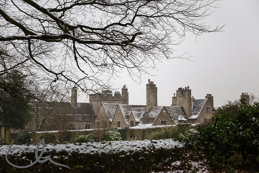 Lympne Castle in the snow