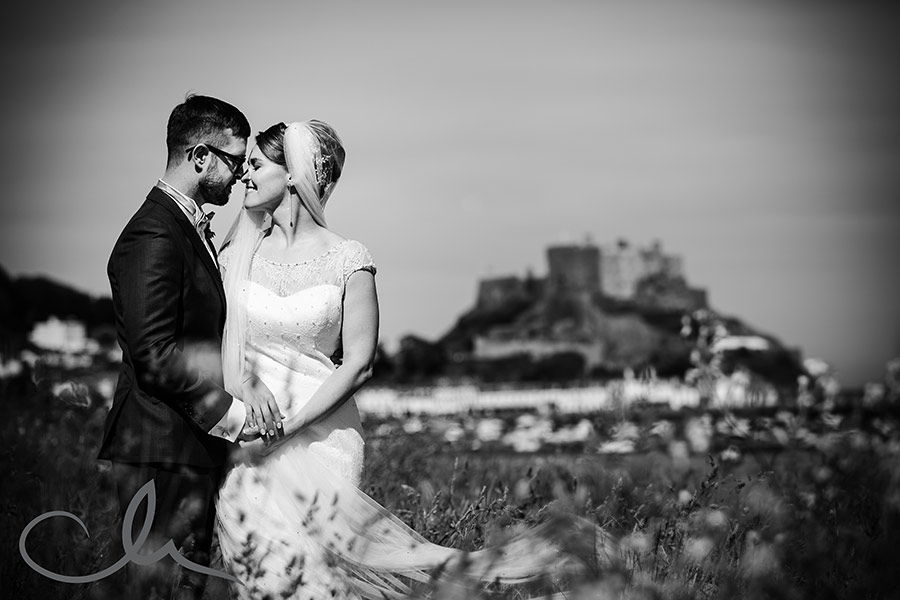 newlyweds have their portait shoot at Gorey Castle