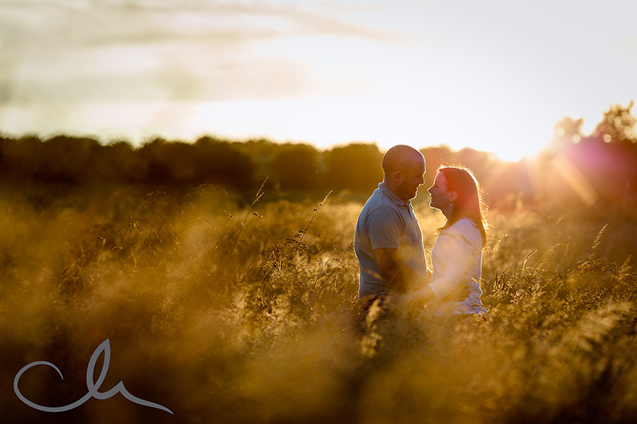 engagemed couple Paul and Helen have their kent countryside photoshoot