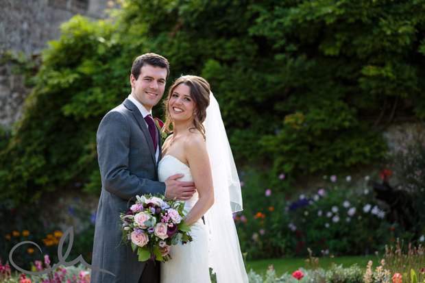 Bride and groom's protrait picture at Lympne Castle