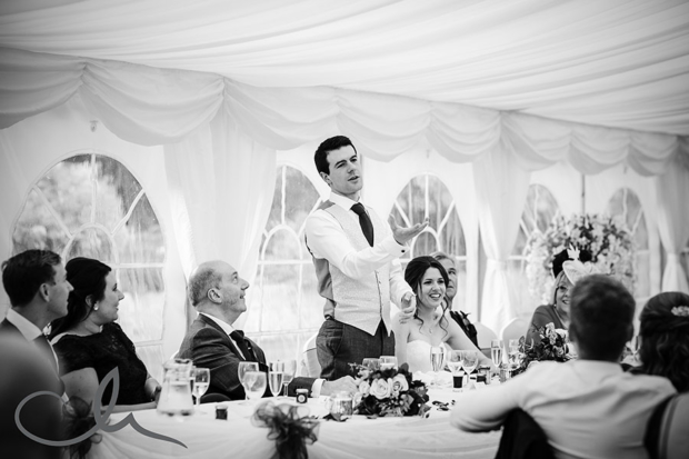 Groom gives his speech at Lympne Castle Wedding