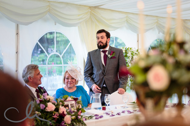 Brother and best man of the groom gives his speech at Lympne Castle Wedding