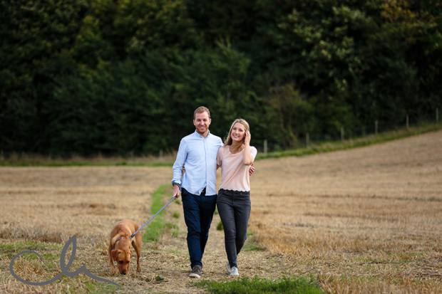 couple have a romantic stroll in Patrixbourne Kent