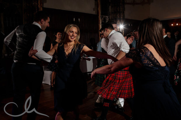 guests have a swinging time at a Cèilidh at Lympne Castle