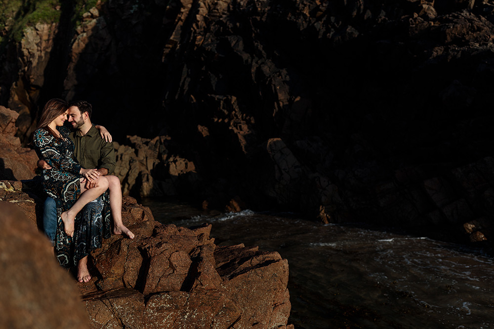 A beautiful evening for a Jersey coastal engagement shoot