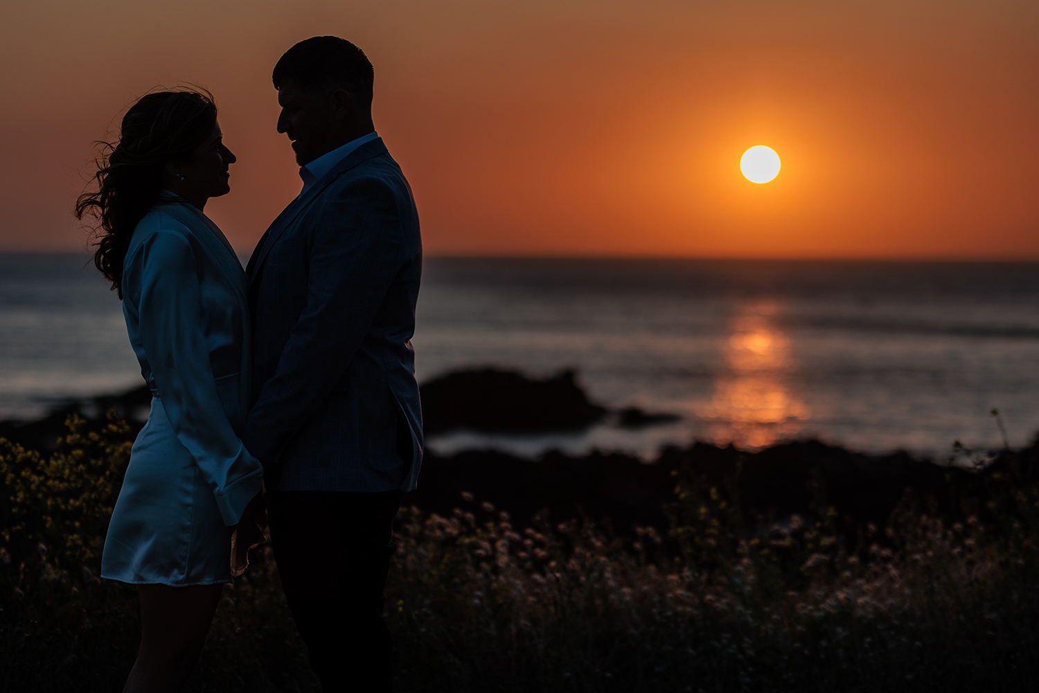 Sunset elopement photography in Jersey, CI