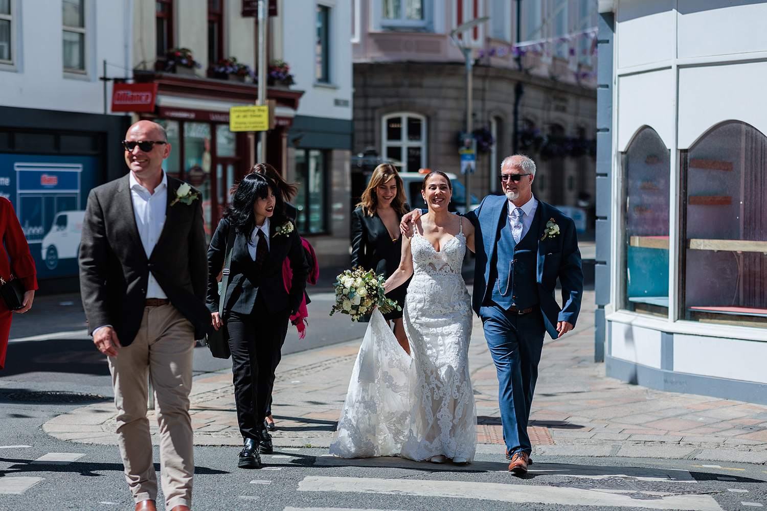 Steve and Berenice look so happy as they have become husband and wife after their wedding ceremony at The Old Magistrates Court, Jersey CI.